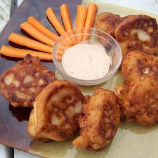 Jalapeno Corn Fritters with Buffalo Aioli