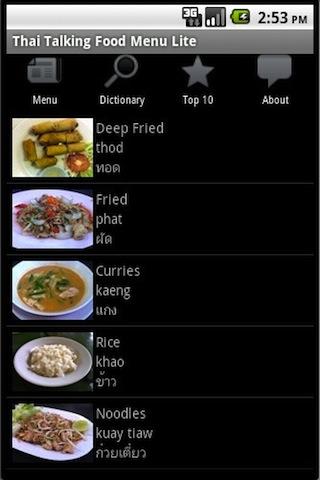 Thai Talking Food Menu
