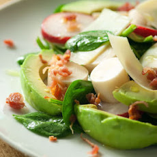 Spinach-Radish-Hearts of Palm-Avocado Salad with Lime Vinaigrette