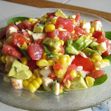 Fresh Mozzarella Salad W/ Avocado, Roasted Corn & Tomato