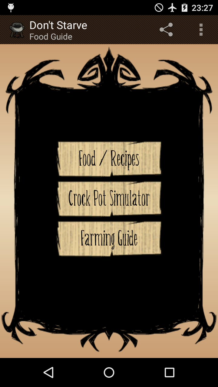 Android application Food Guide for Dont Starve screenshort