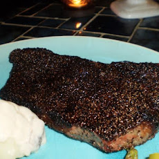 Crusty Grilled Peppercorn Steaks
