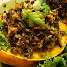 Stuffed Acorn Squash W/ Wild Rice & Mushrooms *vegetarian*