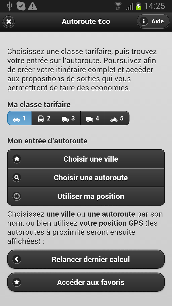 Android application AutorouteEco screenshort