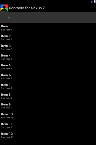 Contats for Nexus 7