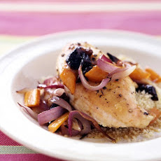Roasted Chicken Breasts with Carrots and Onions