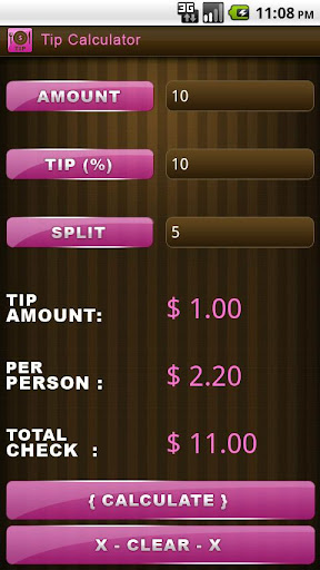 Attractive Tip Calculator-Pink