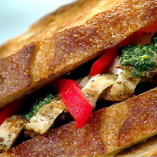 Chicken, Roasted Pepper, and Pesto Sandwich