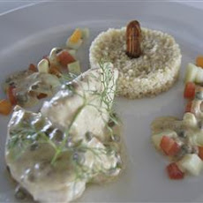 Chicken Breasts in a Date, Caper, and Mascarpone Sauce with Couscous