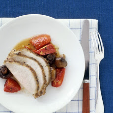Roast Pork Loin With Mushrooms and Tomatoes