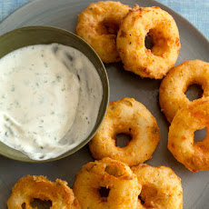 Potato Rings with Homemade Buttermilk Ranch Dipping Sauce