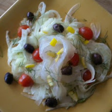 Lemon Cured Halibut over Shaved Fennel Salad