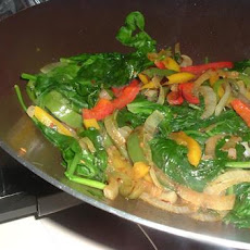 Spinach & Mixed Peppers