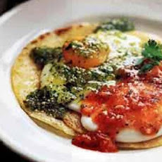 Fried Eggs on Corn Tortillas with Two Salsas (Huevos Divorciados)