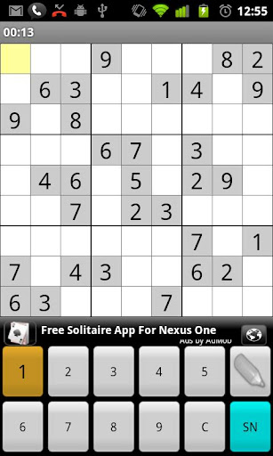 sudoku for android screenshot