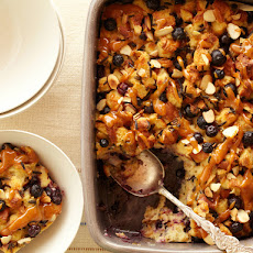 Blueberry Bread and Rice Pudding with Orange Caramel Sauce