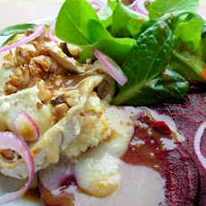 Roast Balsamic Beetroot With Walnut Crusted Hot Goat's Cheese
