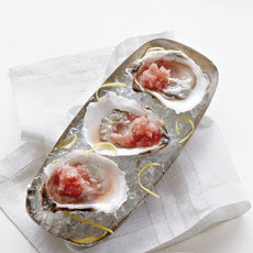 Oysters on the Half Shell with Watermelon Granita