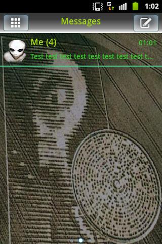 SMSのテーマUFOのエイリアン GO SMS Theme