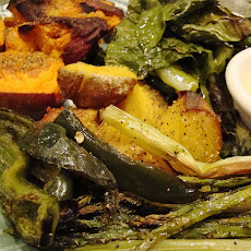 Roasted French Vegetables in Hot Balsamic and Olive Oil Dressing