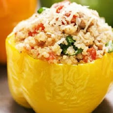 Vegetarian Stuffed Red Bell Peppers
