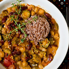Okra Gumbo With Chickpeas & Kidney Beans