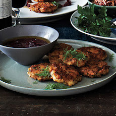 Smoked Fish Fritters with Beet Vinaigrette