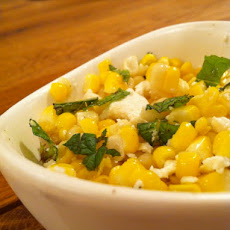 Corn with mint and ricotta salata