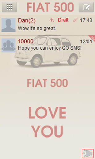 GO sms FIAT 500 theme