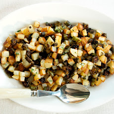 Burnt Okra with Sauteed Potatoes and Basil