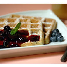 Blueberry Waffles with Fast Blueberry Sauce