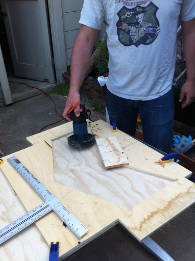 routing the chevron shapes for the el wire