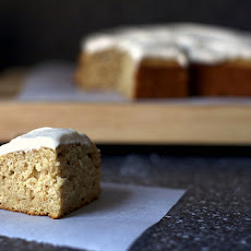 Spiced Applesauce Cake with Cinnamon Cream Cheese Frosting
