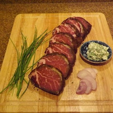 Chanterelle/Tarragon Herb Crusted Dry aged Beef Tenderloin : Filet Mignon steaks