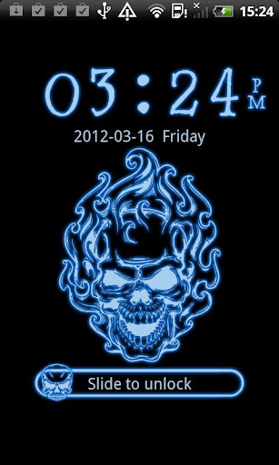 GO Locker Neon Blue Skull