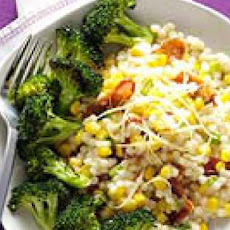 Cheesy Pearl Couscous with Roasted Broccoli