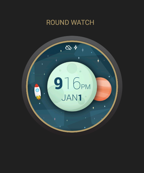 Android application Space And Time Watch Face screenshort