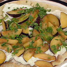 Grilled Plum and Goat Cheese Dessert Pizzas