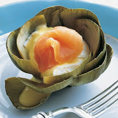 Steamed Artichokes with Poached Eggs and Smoked Salmon