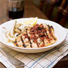 Salmon Trout with Garlic and Grilled Fennel