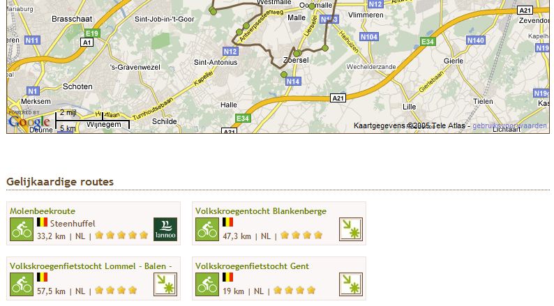 gerelateerde routes