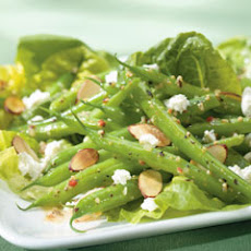Green Beans With Toasted Almonds Over Bibb