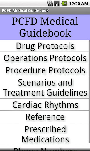 PCFD Medical Guidebook