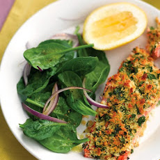 Herb-Crusted Salmon with Spinach Salad