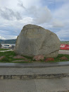 Memorial Stone on the Banks of the River Amur
