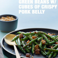 Asian-Style Green Beans with Cubes of Crispy Pork Belly