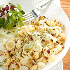 Orecchiette with Caramelized Cauliflower, Shallots, and Herbed Breadcrumbs