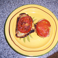 Roasted Pineapple Heirloom Tomato and Brie Bruschetta