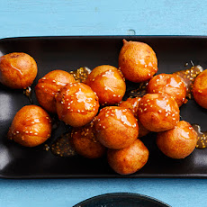 Rice Fritters With Sesame Caramel