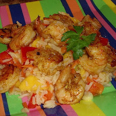 Mango Rice Salad With Grilled Shrimp